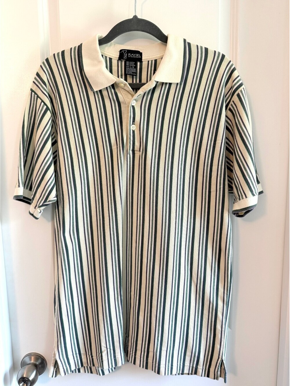 Vintage Players by Van Heusen Striped Polo | Retro Golf Style- Preppy- Large